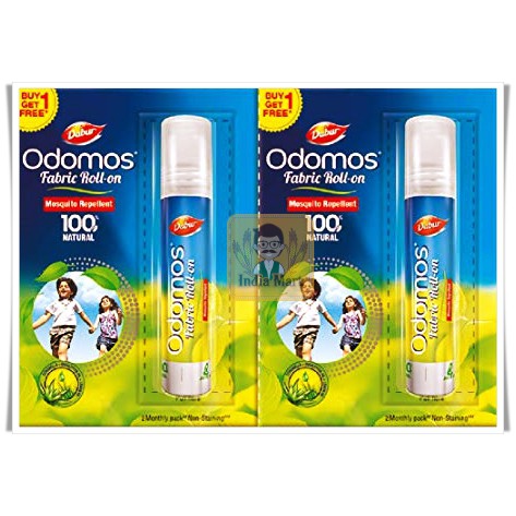 โรลออนแต้มกันยุงออร์แกนิค Dabur Odomos (8 กรัม) ซื้อ 1 แถม 1 -- Odomos - Fabric Roll On (8 Grams) Bu