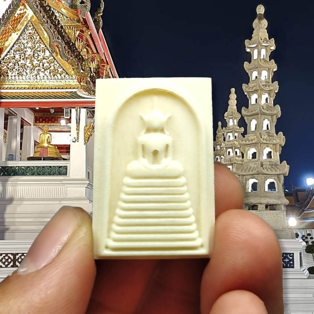 สมเด็จ 9 ชั้นวัดเกศไชโย แกะสลักจากกระดูกกรามช้าง พระดีพิธีใหญ่มังคลาภิเษกวัดเกศไชโยเกจิอาจารย์ทั่วปร