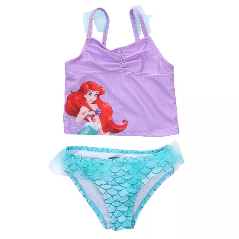 ชุดว่ายน้ําบิกินี่สีม่วง MERMAID ARIEL สําหรับเด็กผู้หญิง (ARIEL)