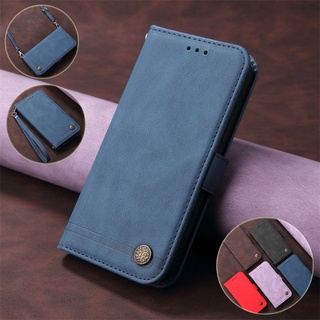 Long and Short Lanyard Casing OPPO Realme C21Y C25Y GT NEO 2 9 Pro Pro+ 9i 8i Reno 6 A36 A76 Luxury Fashion Ultra Thin Card Frame Holder Magnetic Flip Leather Case Drop Proof Cover Messenger Bag