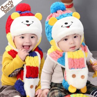 Baby hat RS421เซ็ตหมวกพร้อมผ้าพันคอเด็ก พร้อมส่งจากไทย