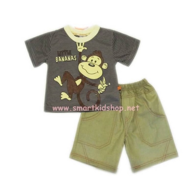 ชุดเสื้อยืดคอกลมแขนสั้น Qkids cent Size 24M