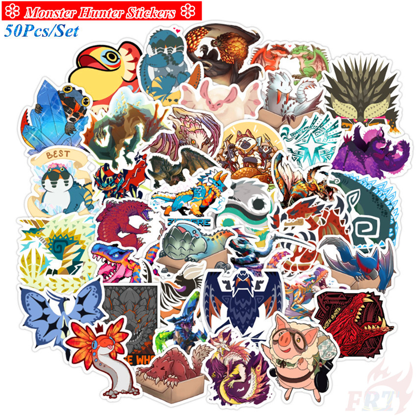 Monster Hunter Series 01 สติ๊กเกอร์ 50Pcs/Set Anime Games DIY Fashion Waterproof Decals Doodle สติ๊กเกอร์