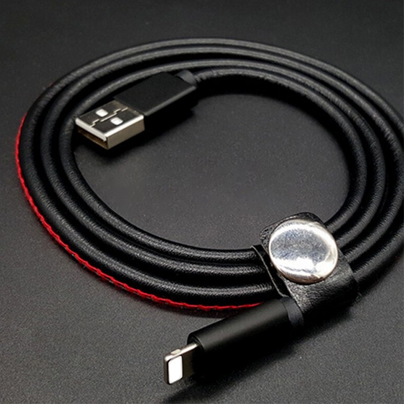 สายUSB Data Cable ชาร์จและซิงค์ข้อมูลสำหรับไอโฟน สายหุ้มด้วยหนัง สายชาร์จ iPhone iPad หรือ iPod ยาว 1m (052)