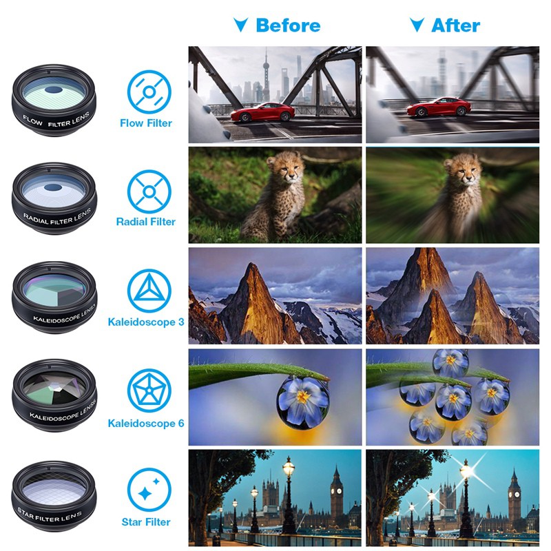 Apexel 10 In 1 Mobile Phone Lens Telephoto Fisheye Lens Wide Angle ...