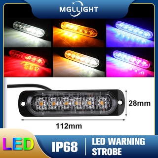 MGLLIGHT Strobe light  รถ รถกระบะ ไฟเตือน 6 ​​หลอดไฟ LED 12-24v 1 ชิ้น