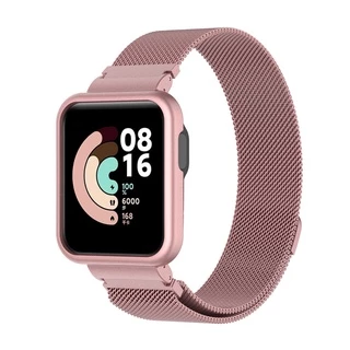 2in1 สร้อยข้อมือสายโลหะสําหรับ Xiaomi Watch Lite กรณี Protector Redmi นาฬิกา 5 / 5 eSIM 4 3 2 Lite แม่เหล็กสายรัดข้อมือ Mi นาฬิกา Lite 3 2 เข็มขัด