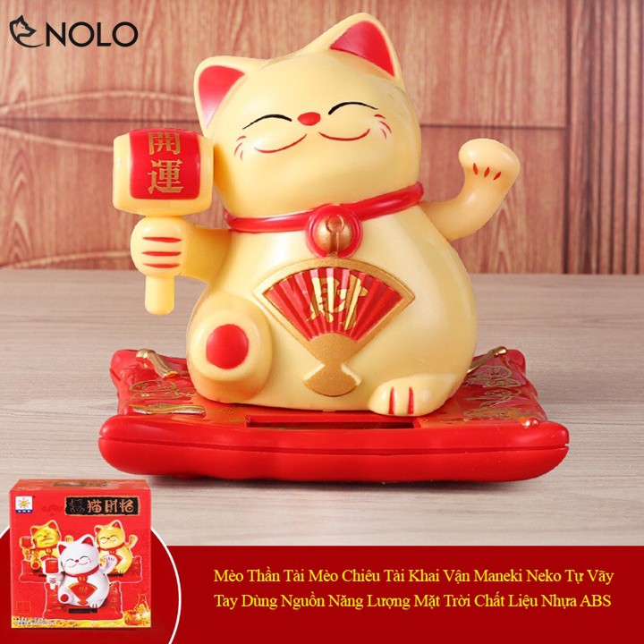 God of Fortune Cat Maneki Neko Fortune Cat Waving Hands ใช้พลังงานแสงอาทิตย์ทําจากพลาสติก ABS