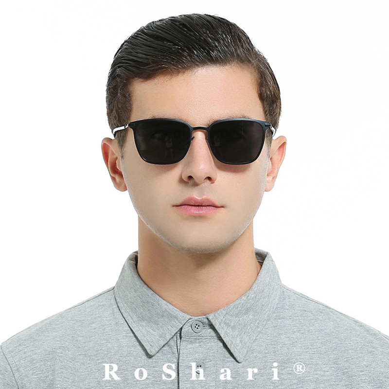 Roshari Original Brand Classic Square Polarized Sunglasses Men S