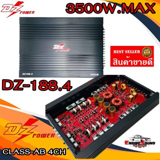 เพาเวอร์แอมป์ 4 Ch CLASS AB DZ Power รุ่น DZ188.4  เพาเวอร์รถยนต์ Class-AB 3500W.max สำหรับขับกลางแหลมหรือซับเบส