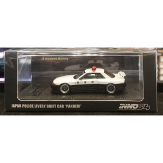 INNO64 1/64 : IN64-R32P-JPDC : Nissan Skyline GT-R (R32) Pandem/Rocket Bunny Japan Police Livery Drift Car