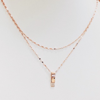 Princely  Necklace จี้เพชรเบลเยี่ยมแท้พร้อมสร้อยคอ รุ่น Whistle Design 18k PinkGold