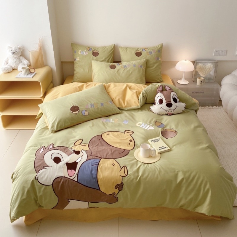 🔥เก็บโค้ดหน้าร้าน🔥[PRE-ORDER] ชุดเครื่องนอนลาย Chip and Dale ✅แถมตุ๊กตาเข้าเซ็ต ผ้าLong Staple Cotto