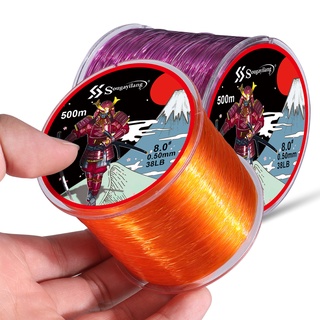 สายตกปลา 500M 7-38LB 6 สีสายตกปลาไนลอนใสฟลูออโรคาร์บอนตกปลารอก