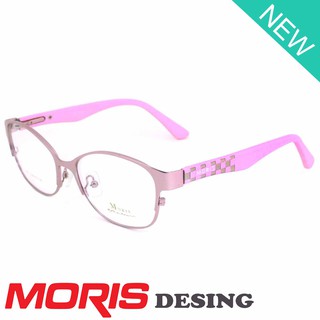 Moris แว่นตา รุ่น 3207 C-4 สีชมพู กรอบเต็ม ขาสปริง วัสดุ สแตนเลส สตีล (สำหรับตัดเลนส์) กรอบแว่นตา Eyeglasses