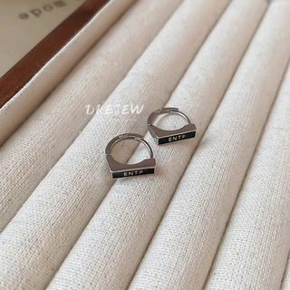 DREJEW ต่างหูแฟชั่น จี้ตัวอักษร เข้ากับทุกการแต่งกาย สไตล์เกาหลี