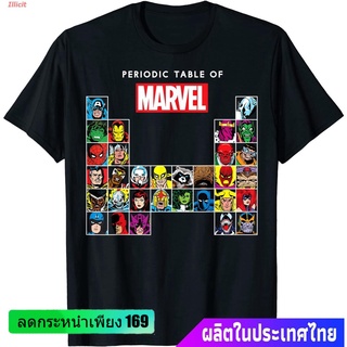 เสื้อยืดกีฬา Marvel Periodic Table Of Heroes &amp; Villains Retro T-Shirt T-Shirt Short sleeve T-shirts