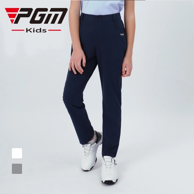 [11GOLF] กางเกงกอล์ฟขายาว เด็ก PGM - KUZ109 มี สีกรม ขาว เทา
