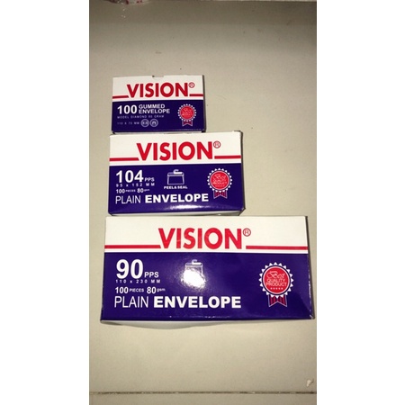 PLAIN ENVELOPE/ ENVELOPE สีขาวพร้อม ADHESIVE VISION VISIT BRAND/104 PPS/90 PPS