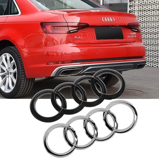 Hys สติกเกอร์โลโก้ 4 ห่วง สําหรับติดกระจังหน้ารถยนต์ Audi A4 A6 Q7 Q5 Q3 TT A4L A6L