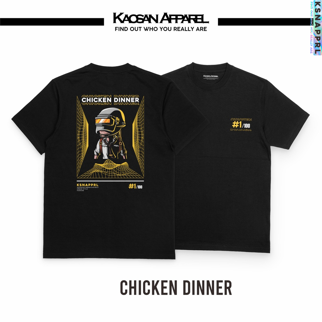 เสื้อยืด PUBG Gamer "Chiken Dinner" = เสื้อยืด PUBG / เสื้อยืดเกมเมอร์ / เสื้อยืด Moba Game / เสื้อย