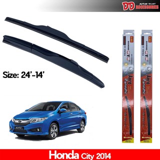 ที่ปัดน้ำฝน ใบปัดน้ำฝน ซิลิโคน ตรงรุ่น Honda City 2014 ไซส์ 24-14 ยี่ห้อ Diamond กล่องแดง