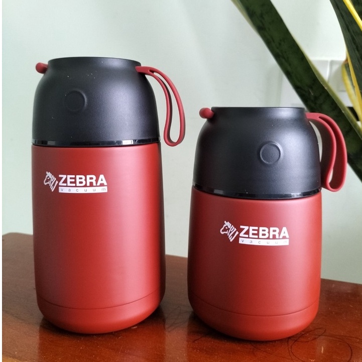 Zebra กระติกน้ําร้อนและต้มโจ๊ก 450ml - 650ml premium Thailand-123006 สีแดง รุ่นใหม่ 2022