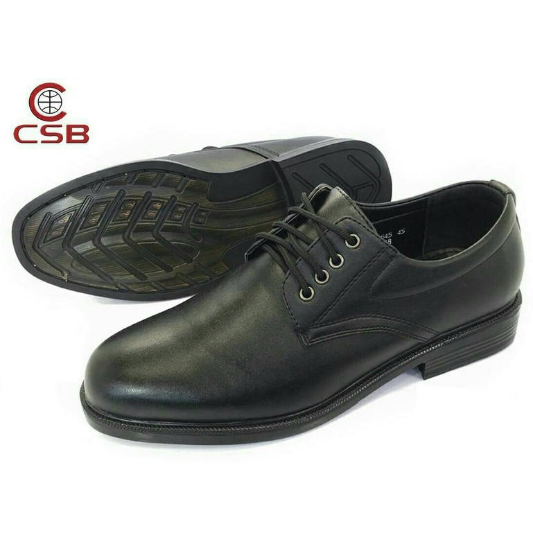 CSB ** มีถึงไซส์  46 ** รองเท้าหนังผูกเชือก  สีดำ CM545 ไซส์ 39-46