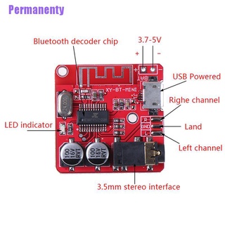 (Permanenty) แผ่นบอร์ดโมดูลถอดรหัส Mp3 บลูทูธไร้สาย 3.7-5v Tf