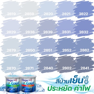 Beger คูลออลพลัส สีฟ้า ฟิล์มด้าน ภายนอก+ภายใน ขนาด 3L สีทาบ้าน สีบ้านเย็น เกรด 10 ปี สีบ้านเย็น