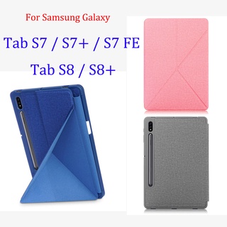 เคสหนัง พร้อมช่องใส่ปากกา คุณภาพสูง สําหรับ Samsung Galaxy Tab S7 S8 S7+ S7FE S8+