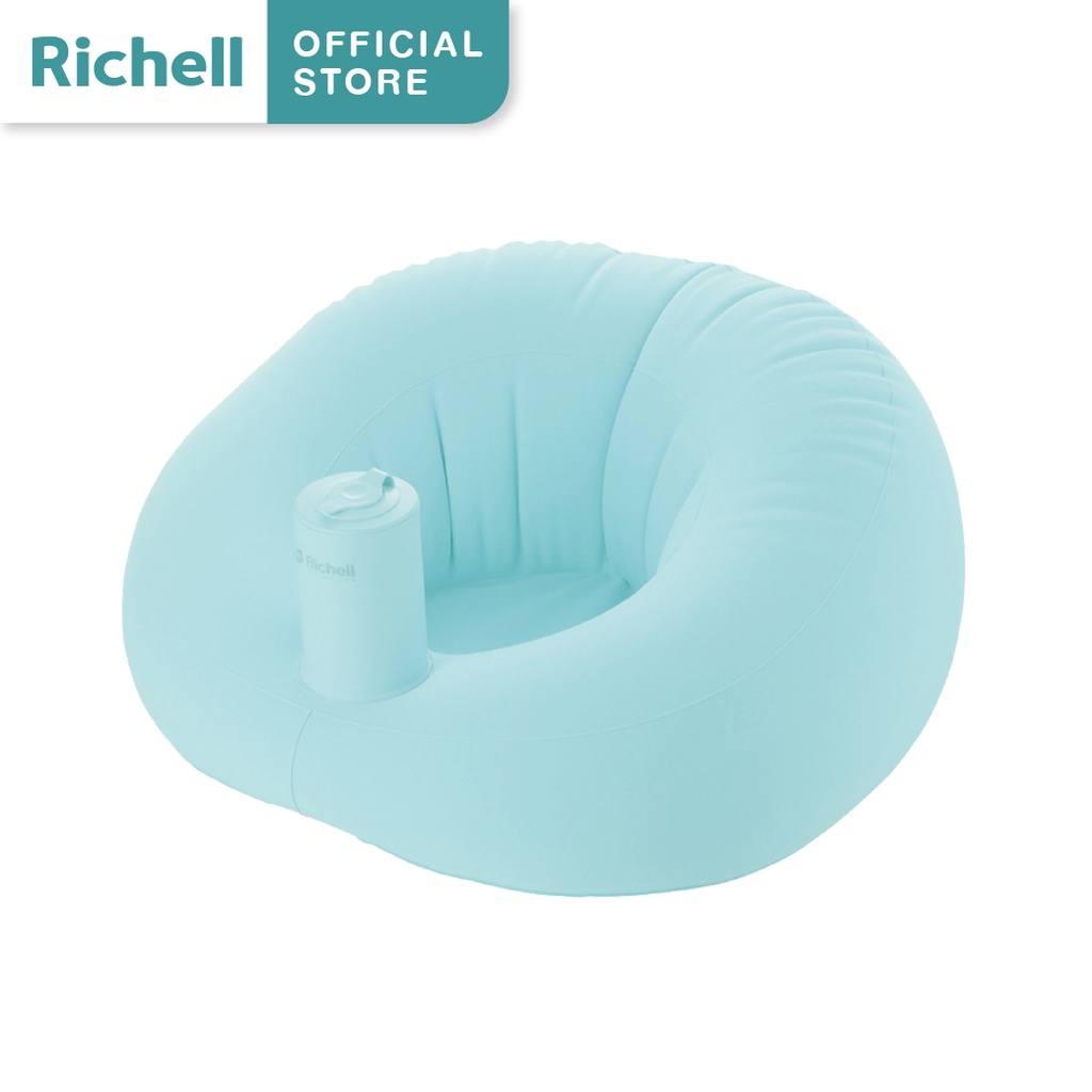 Richell(ริเชล) Soft Baby Sofa เก้าอี้ปั้มลมโซฟาผ้านุ่มกำมะหยี่ พกพาสะดวก หัดนั่งทรงตัวไม่ล้ม