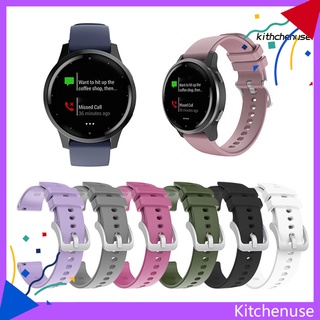 Kithchenuse สายนาฬิกาข้อมือ ซิลิโคนนิ่ม ลายสก๊อต 20 มม. 22 มม. แบบเปลี่ยน สําหรับ Garmin Venu SQ Venu Vivoactive 3 4 Forerunner 245