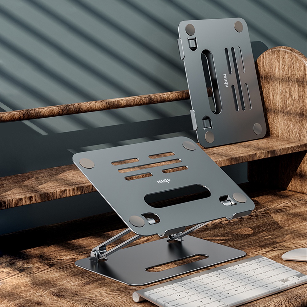 Elite ที่วางโน๊ตบุ๊ค ปรับความสูงได้ 27cm วัสดุอลูมิเนียม แท่นวางโน๊ตบุ๊ค - รูปที่ 2