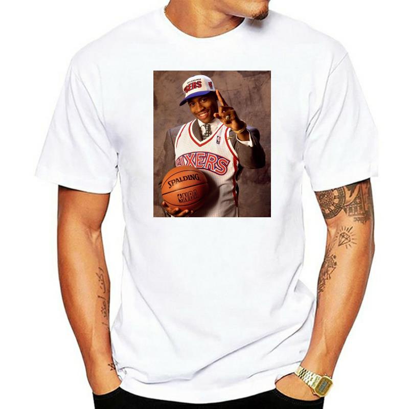 เสื้อยืดผ้าฝ้าย Allen Iverson เสื้อยืดเสื้อแขนสั้น Mens SML 234XL DD204