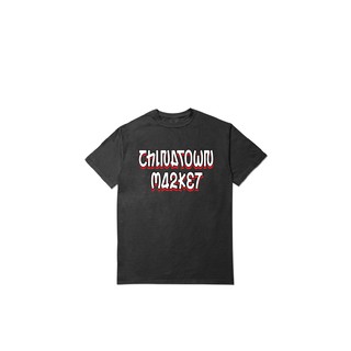 CHINATOWN MARKET  รุ่นHOTLINE  สีBLACK (CMT1MA04-18) ไซน่าทาวน์ มาเก็ต เสื้อยืดคอกลม SEEK