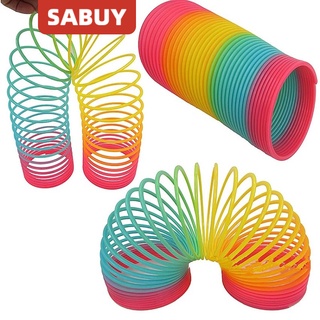 SABUY Rainbow Spring เด็กสนุกฤดูใบไม้ผลิของเล่น Magic Rainbow Circle เด็กปริศนาสันทนาการสามารถใช้เป็นที่ใส่ปากกาขนาด 8.5x9 ซม. สีสดใส