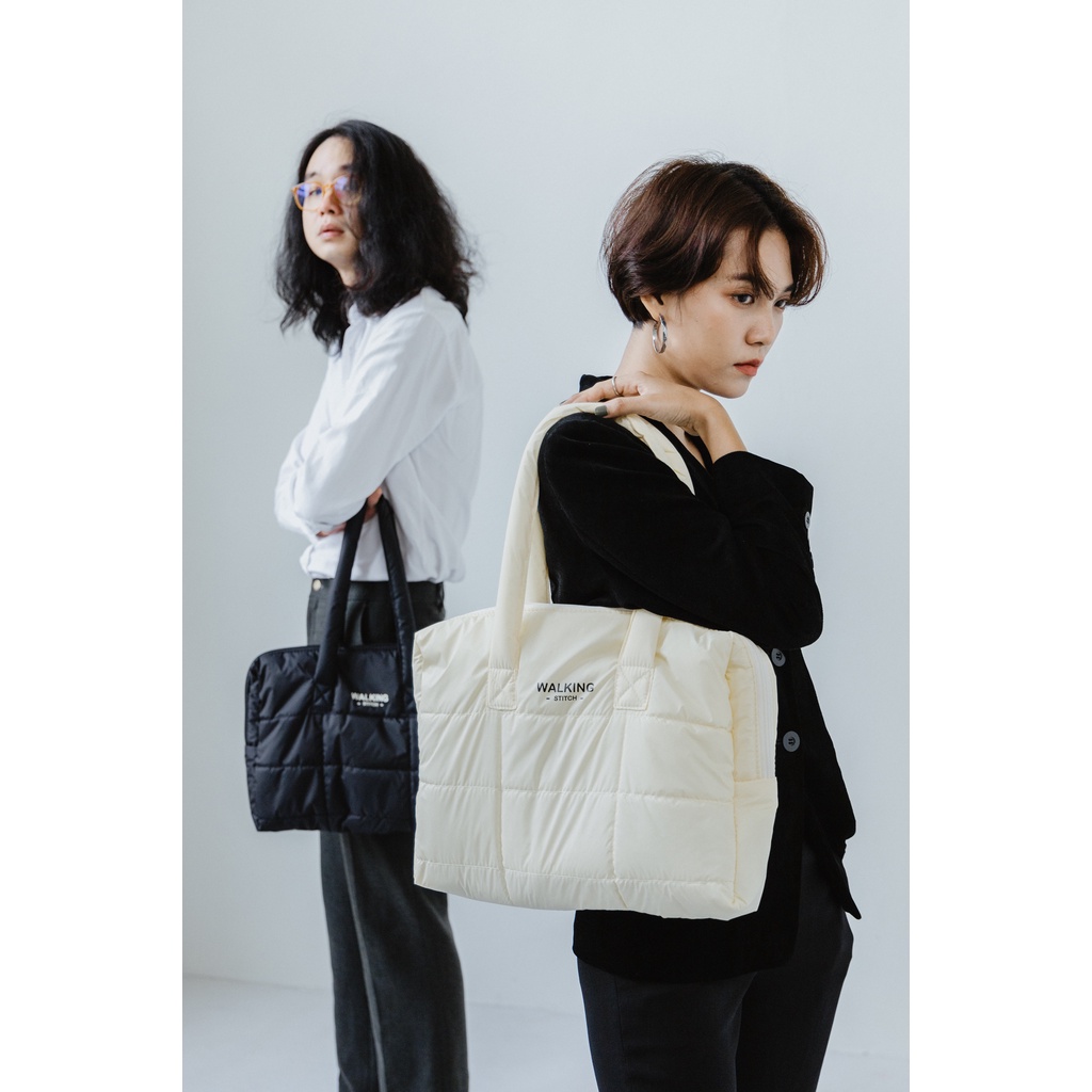 Walking Stitch : Bill Puffy Bag : กระเป๋าใส่โน๊ตบุ๊ค : กระเป๋าสะพายไหล่