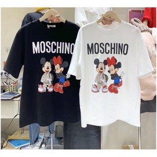 1 แถม 1 🔥🔥เสื้อยืด Moshino ผ้าคอตตอนพร้อมส่ง ซื้อ 1 แถม 1