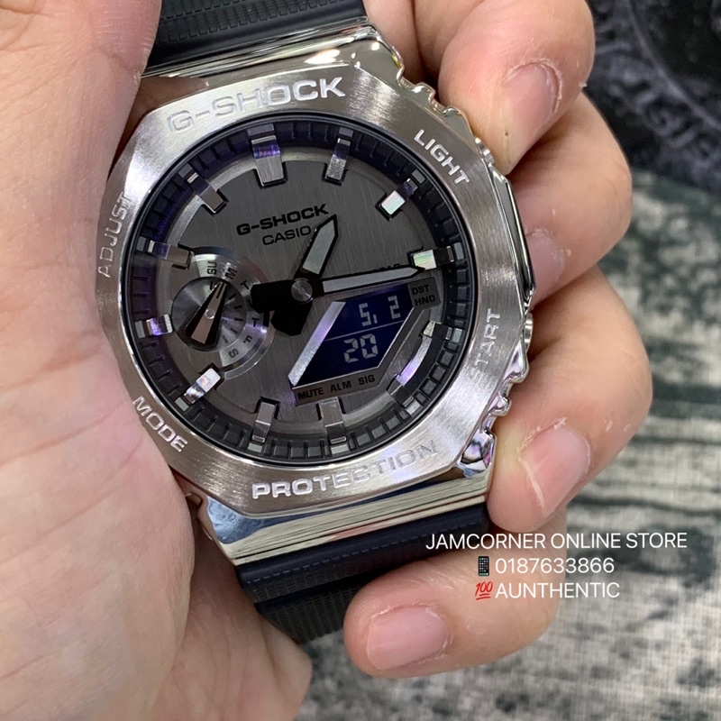 Casi/*o G/SHOCK GM-2100-1A Steel Series นาฬิกาสปอร์ตโลหะสีเงิน Man นาฬิกา Unisex กีฬานาฬิกา m548