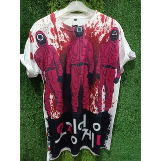 เสื้อยืด พิมพ์ลายเกม Full PRINT SQUID GAMES ขนาดใหญ่ XXL XXXL