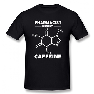 เสื้อยืดแขนสั้น ผ้าฝ้าย พิมพ์ลายกราฟฟิค Pharmacist Powered By Coffee Birthday สไตล์วินเทจ สําหรับผู้ชาย และผู้หญิง