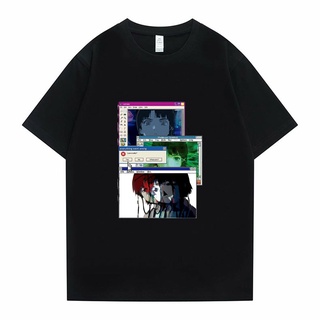 [S-5XL] เสื้อยืดแขนสั้น ผ้าฝ้าย แบบนิ่ม พิมพ์ลายการ์ตูนอนิเมะ Glitch Serial Experiments Lain สไตล์ฮาราจูกุ สตรีท สําหรับ