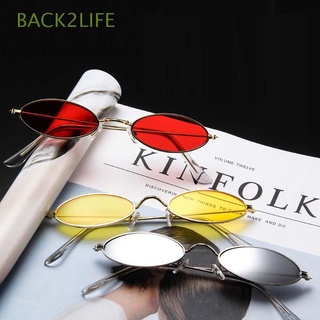 Back2life แว่นกันแดดแฟชั่น กรอบโลหะ สีดํา สีทอง สไตล์เกาหลี