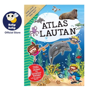 หนังสือกิจกรรม Atlas มหาสมุทร ข้อเท็จจริงที่น่าสนใจ ภาพประกอบยอดเยี่ยม และรูปภาพที่น่าทึ่ง สติกเกอร์สัตว์ และโปสเตอร์ขนาดใหญ่