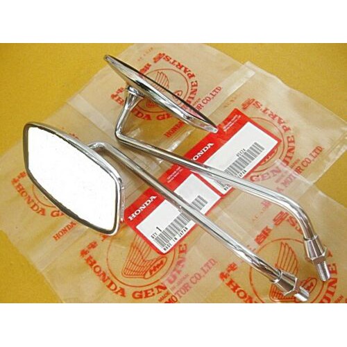 HONDA SUPERHAWK 250 305 CB72 CB77 -- "CHROME" SIDE MIRROR (8 mm) "JAPAN" MADE // กระจกมองข้าง ของแท้