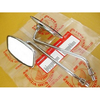 HONDA SUPERHAWK 250 305 CB72 CB77 "CHROME" SIDE MIRROR SET MADE IN "JAPAN" // กระจกมองข้าง ของแท้