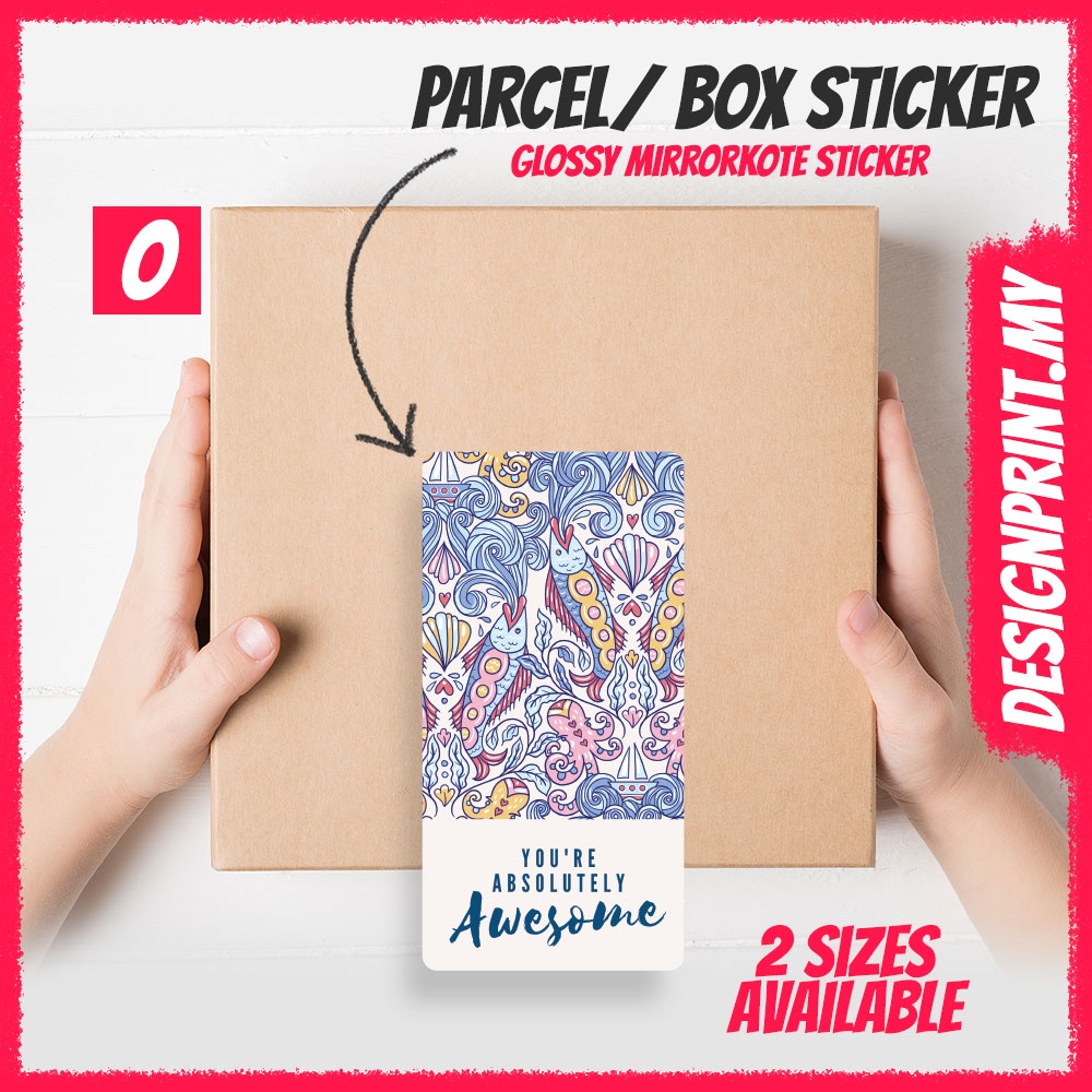 Thank You Sticker for Box Packaging Fragile | Stiker Terima Kasih Pembungkusan Kotak O