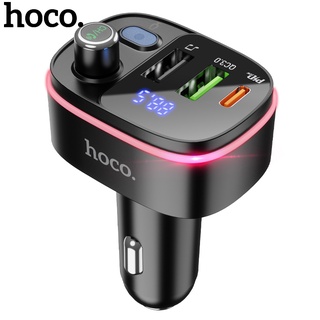 Hoco ของแท้ 100% E62 ที่ชาร์จในรถยนต์ 3 พอร์ต บลูทูธ 5.0 แฮนด์ฟรี เครื่องเล่นเพลง MP3 USB คู่ PD20W+QC3.0 พร้อมจอแสดงผล LED