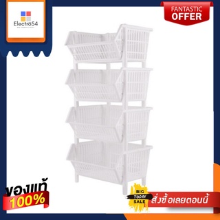 ตะกร้าผ้าเหลี่ยม 4 ชั้น NEW LOOK ขาว4 Tier Square Fabric Basket NEW LOOK White